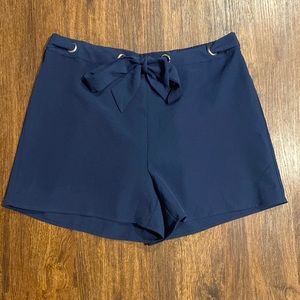 Skies Are Blue Self Tie Navy Blue Shorts-Women’s Size Large-NWT